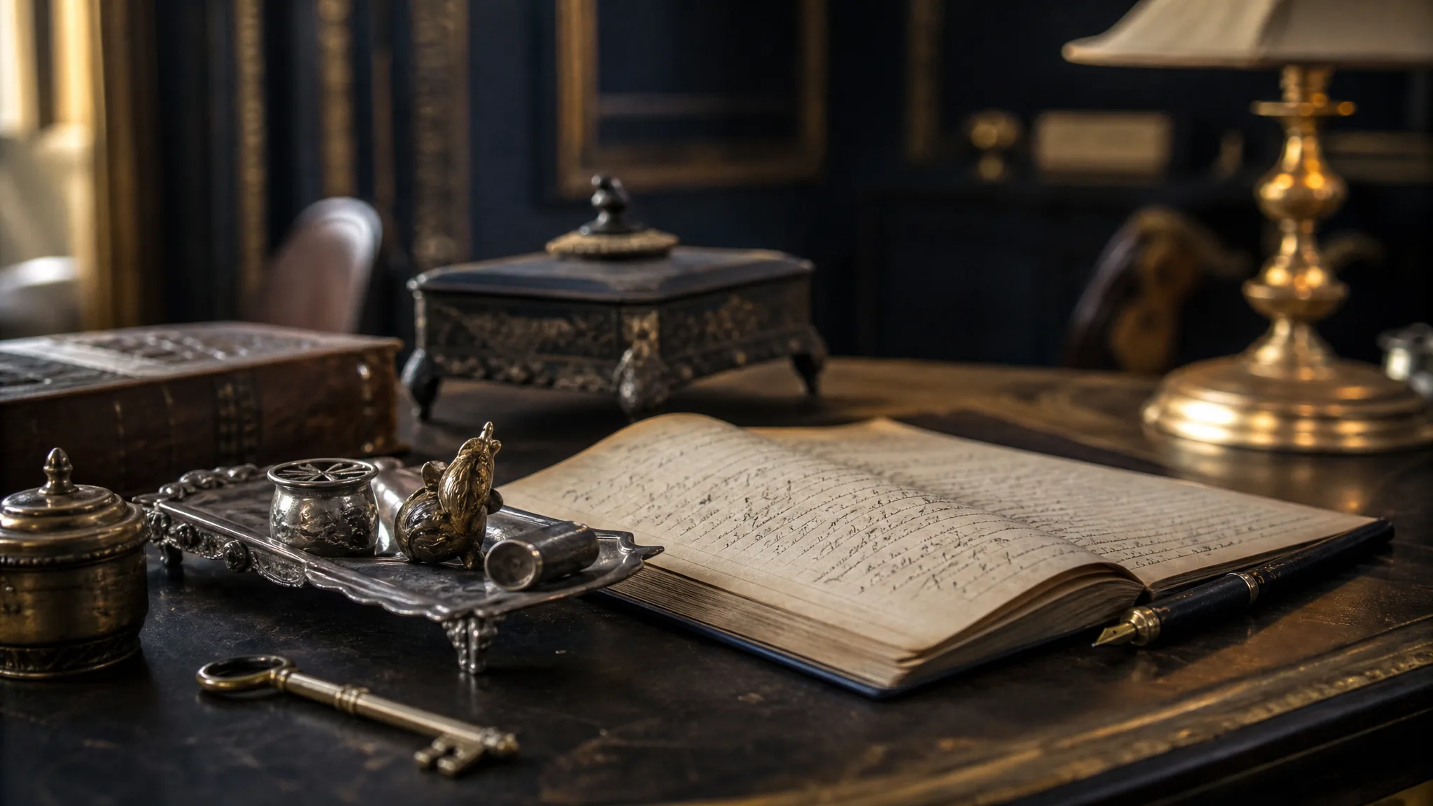 Inventaire de succession : registre notarial ancien et argenterie